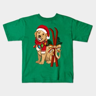 Christmas labrador puppy Kids T-Shirt